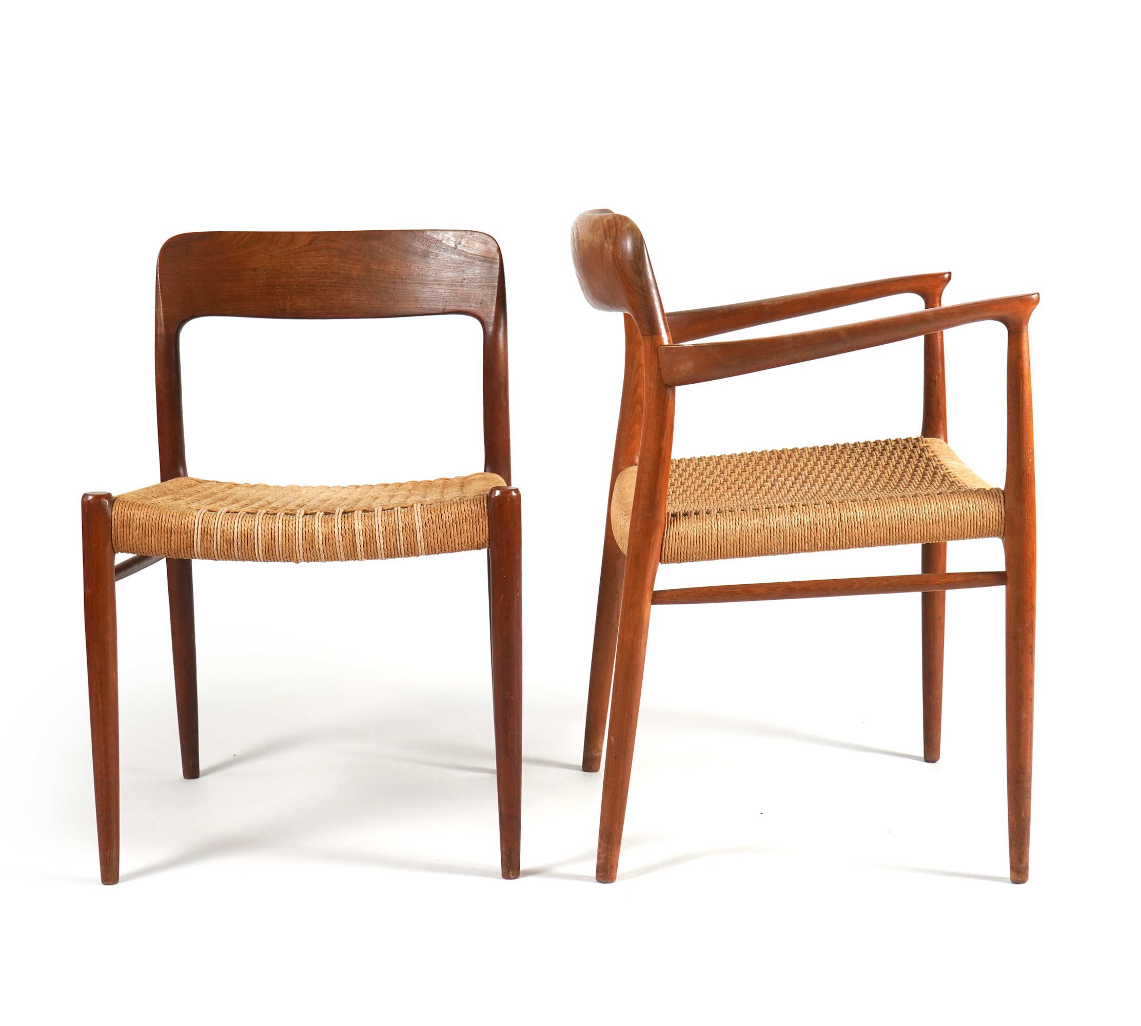 Niels Otto Møller (Danish, 1920-1982) for JL Møllers Møbelfabrik: A set of ten teak dining chairs